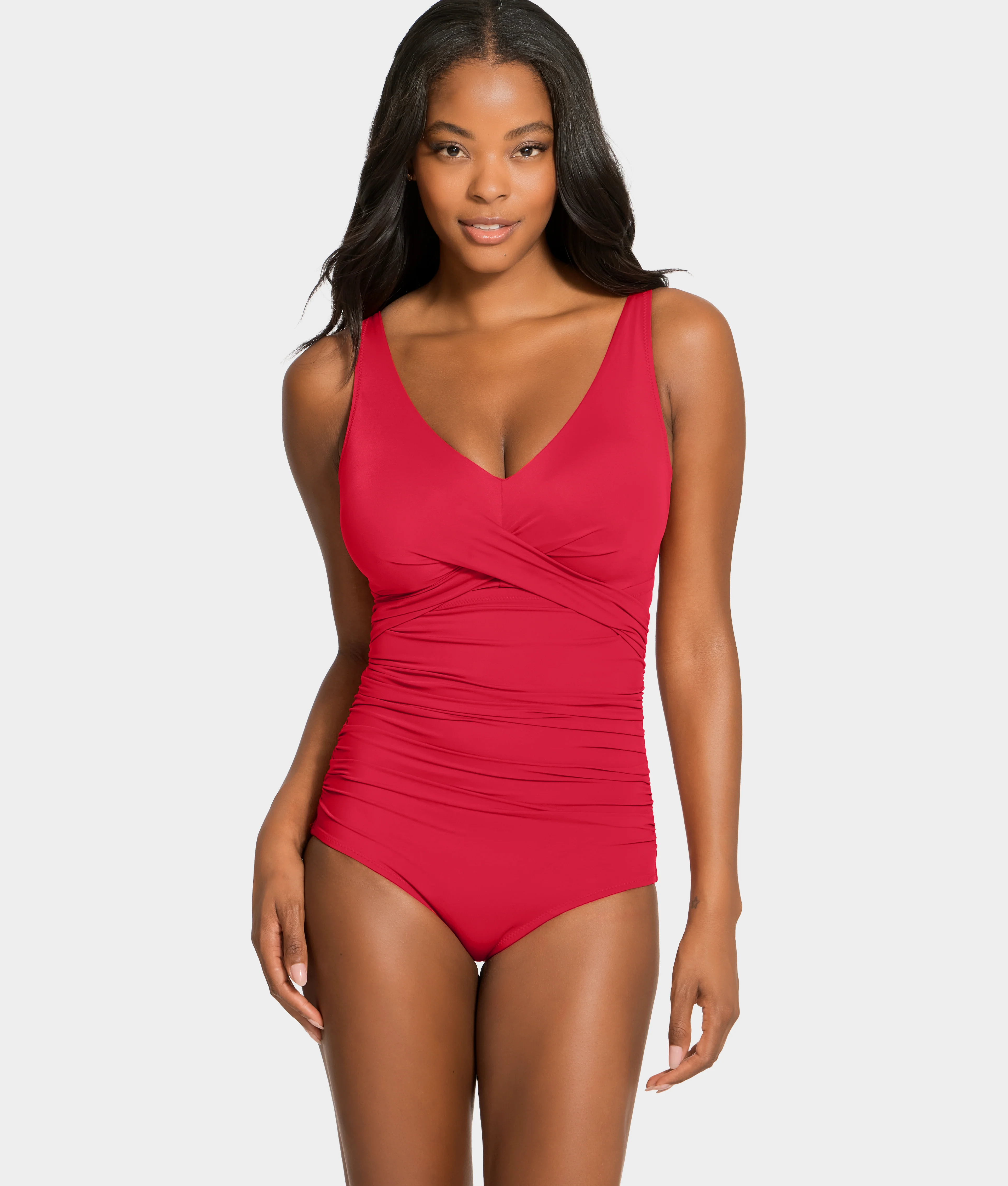 The Slimming Cross-Over Underwire One-Piece Swimsuit - Image 4