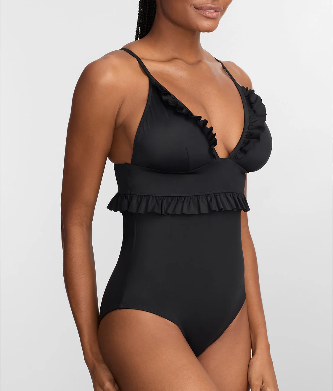 The Slimming Ruffle Plunge One-Piece - Image 3