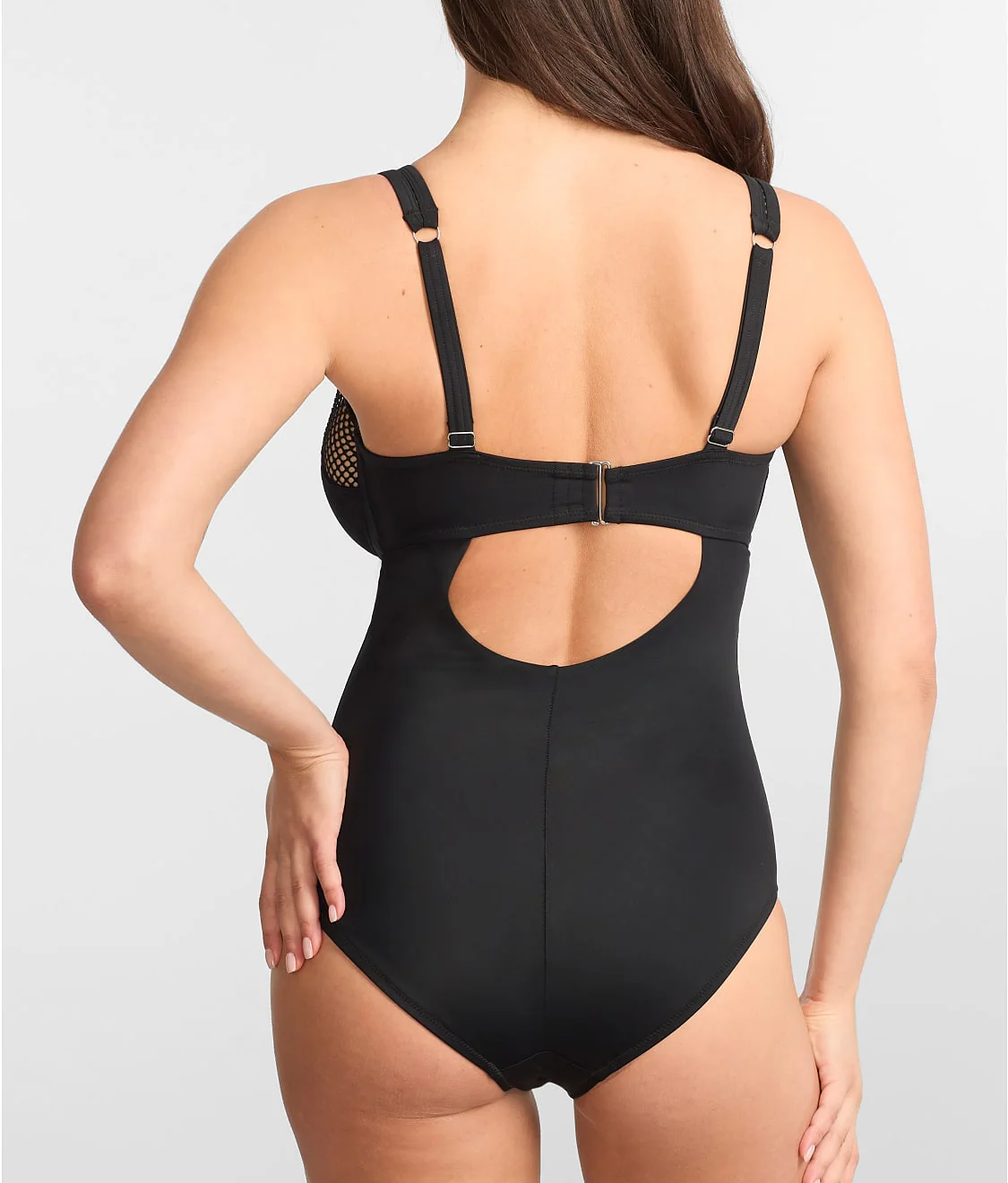 The Slimming Underwire Mesh Plunge One-Piece - Image 8
