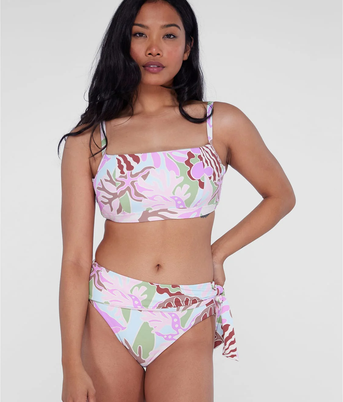 Square Neck Underwire Bralette Bikini Top - Image 32