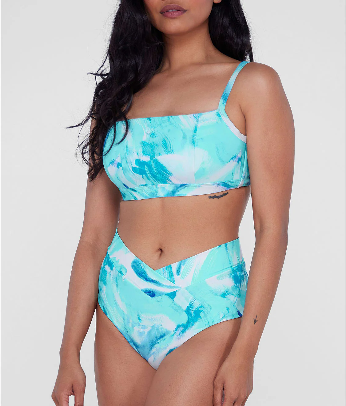 Square Neck Underwire Bralette Bikini Top - Image 40