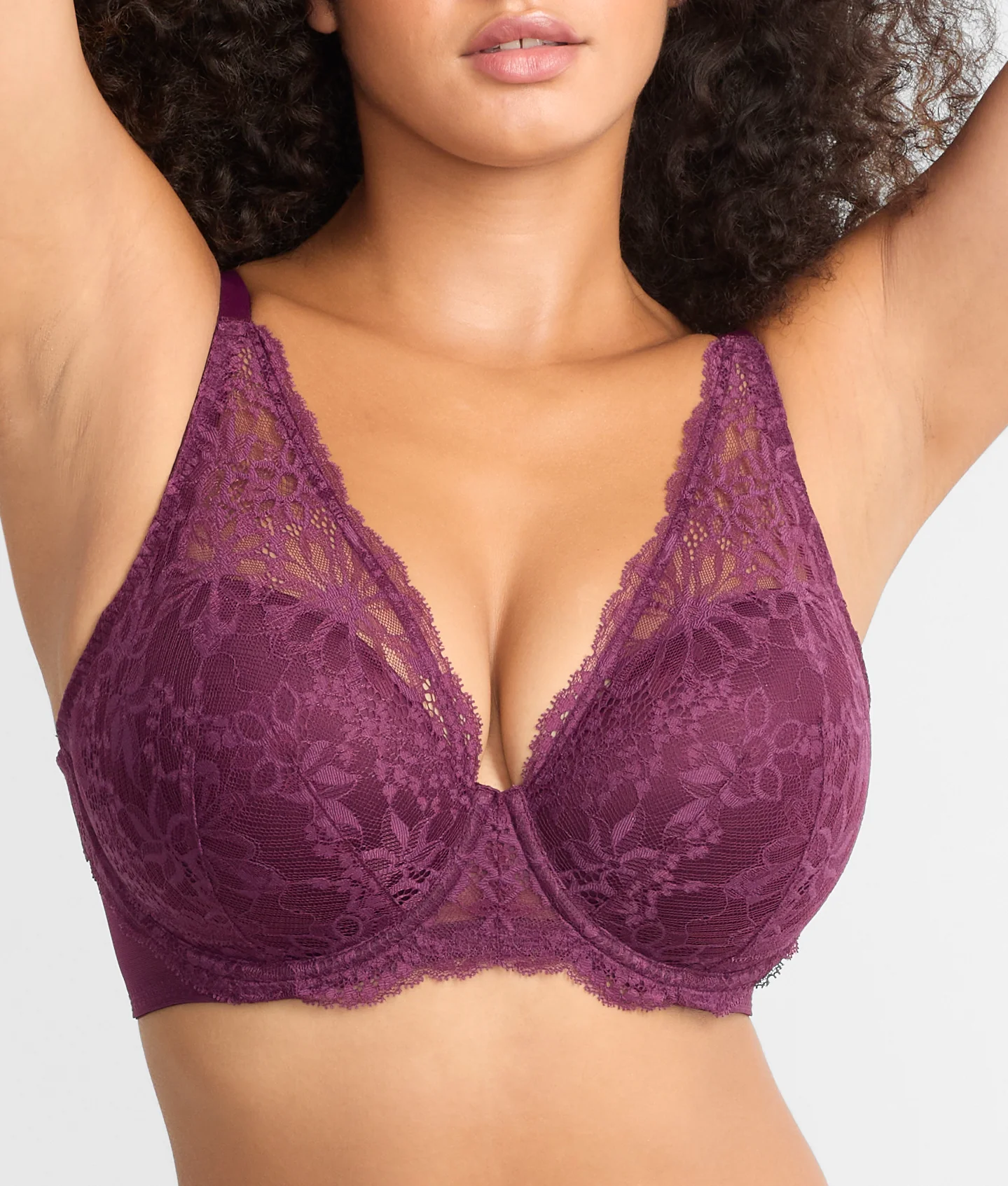 Lightly Lined Lace Plunge Bra - Image 5