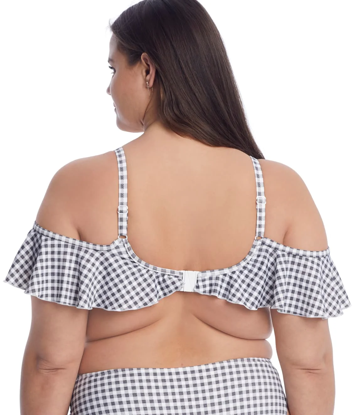 Plus Size Checkmate Ruffle Underwire Bikini Top - Image 2