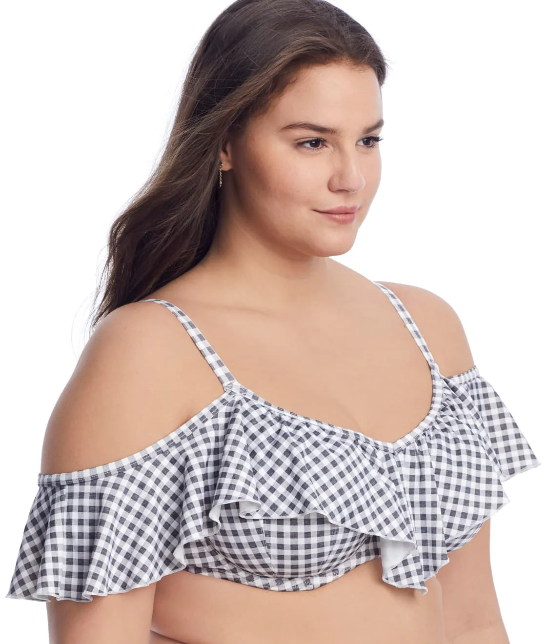 Plus Size Checkmate Ruffle Underwire Bikini Top - Image 3