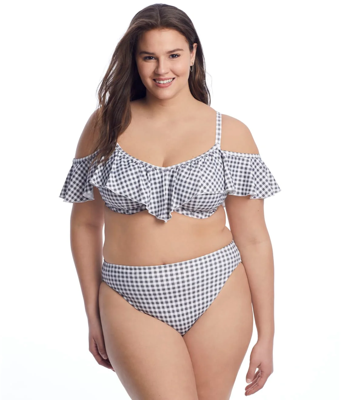 Plus Size Checkmate Ruffle Underwire Bikini Top - Image 4
