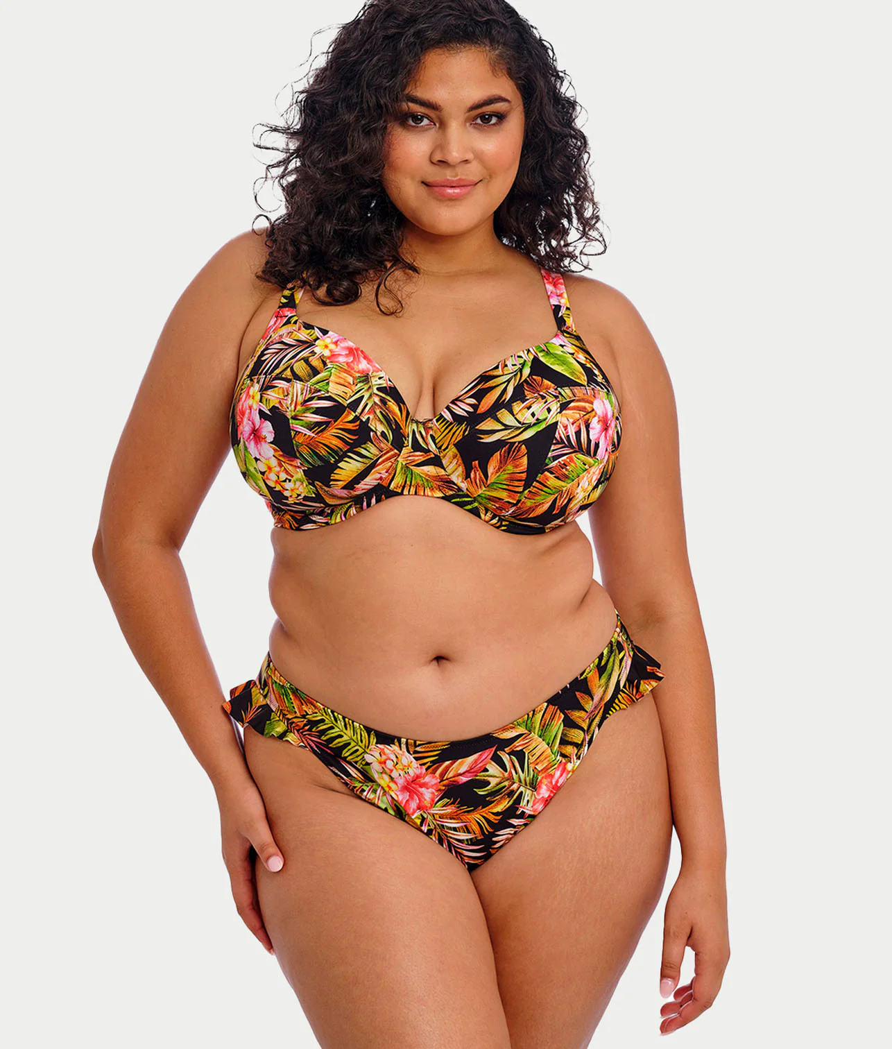 Plus Size Tiger Valley Hi-Cut Bikini Bottom