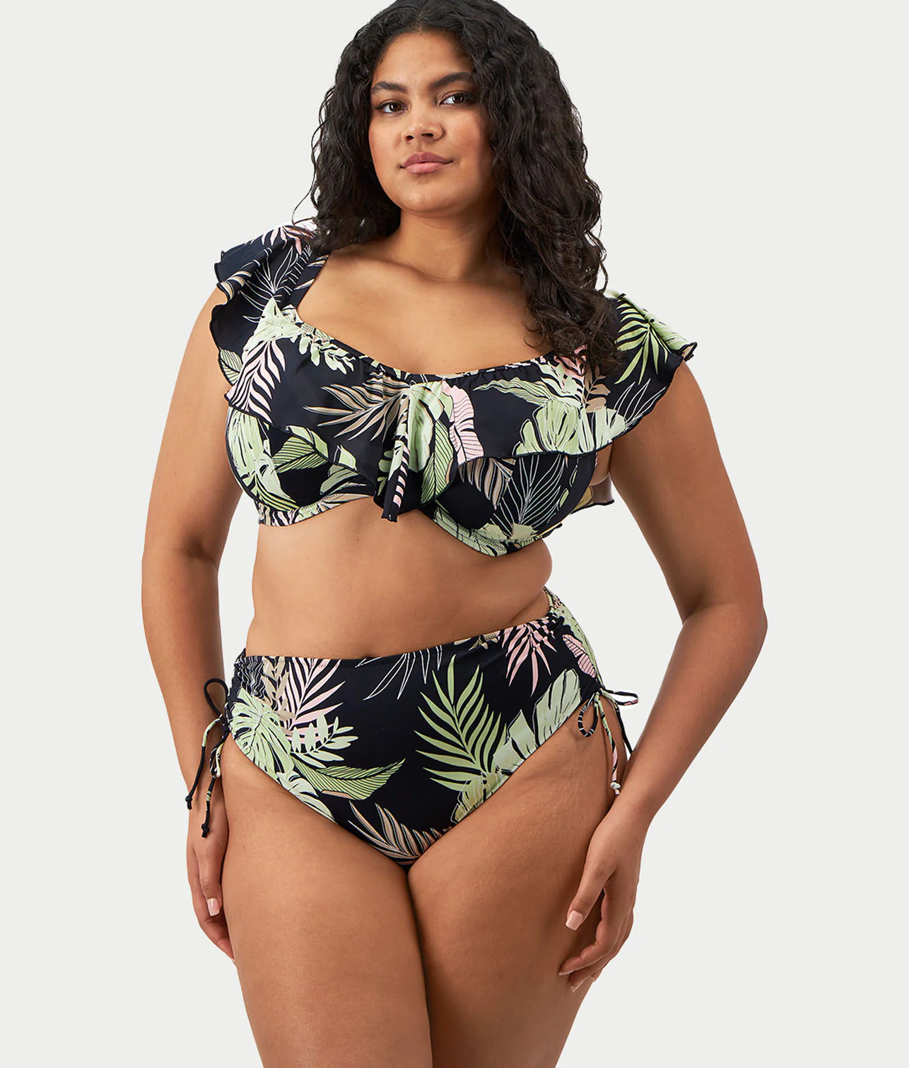 Plus Size Tropical Retreat Ruffle Bikini Top - Image 2