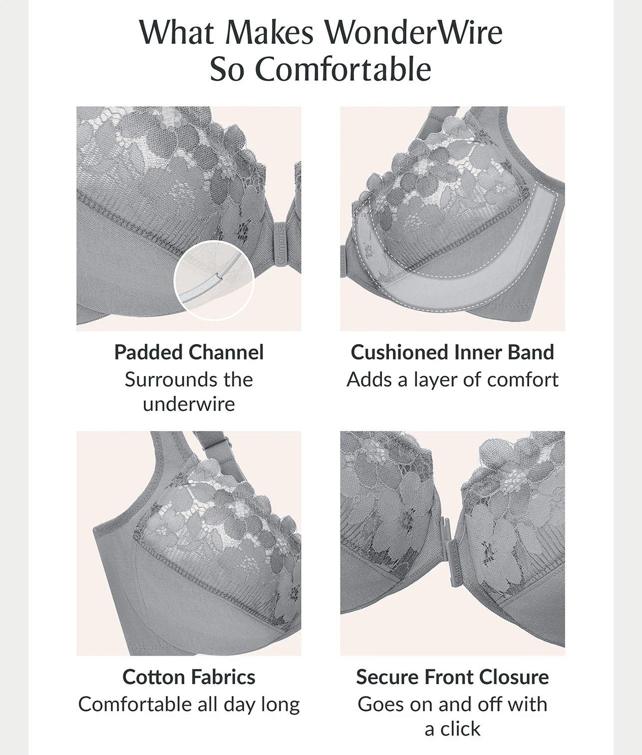 WonderWire Front-Close Cotton Bra - Image 16