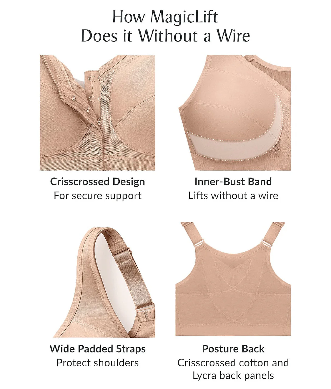 MagicLift Front-Close Posture Back Wire-Free Bra - Image 19