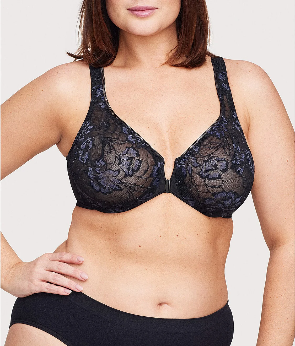 WonderWire Lacey T-Back Front-Close Bra - Image 7