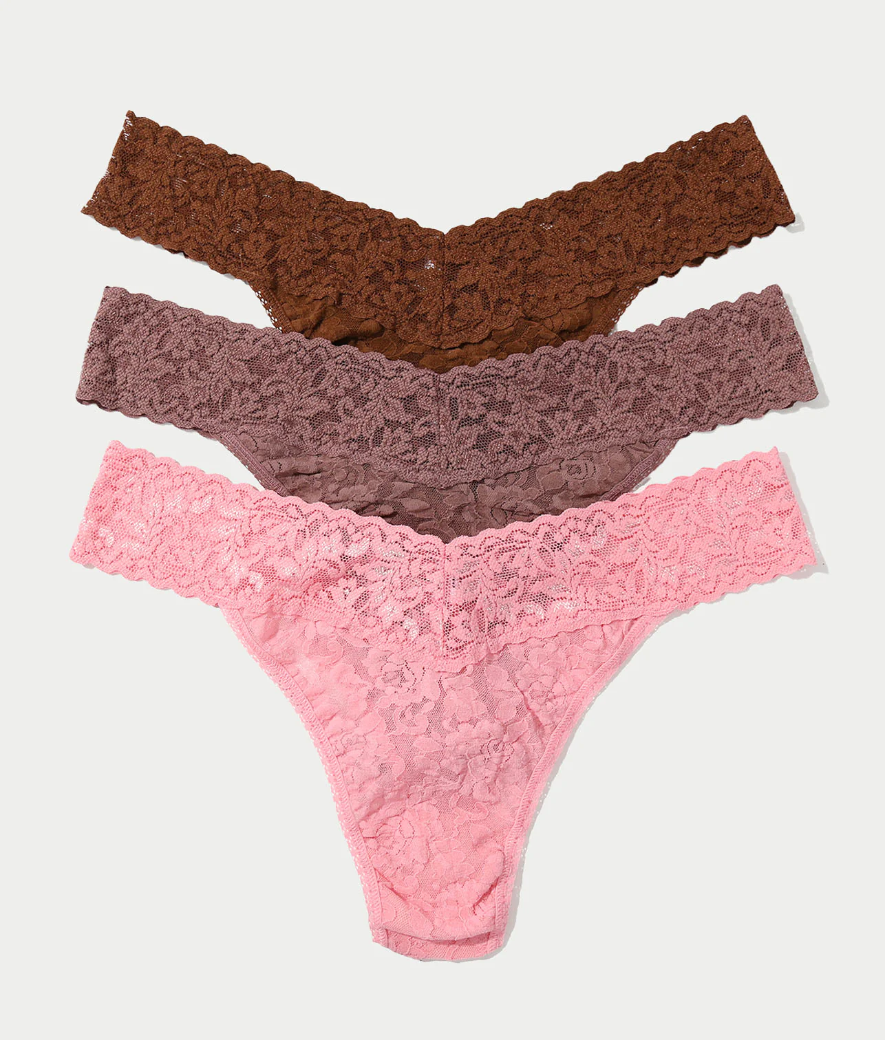 Signature Lace Original Rise Thong Fashion 3-Pack
