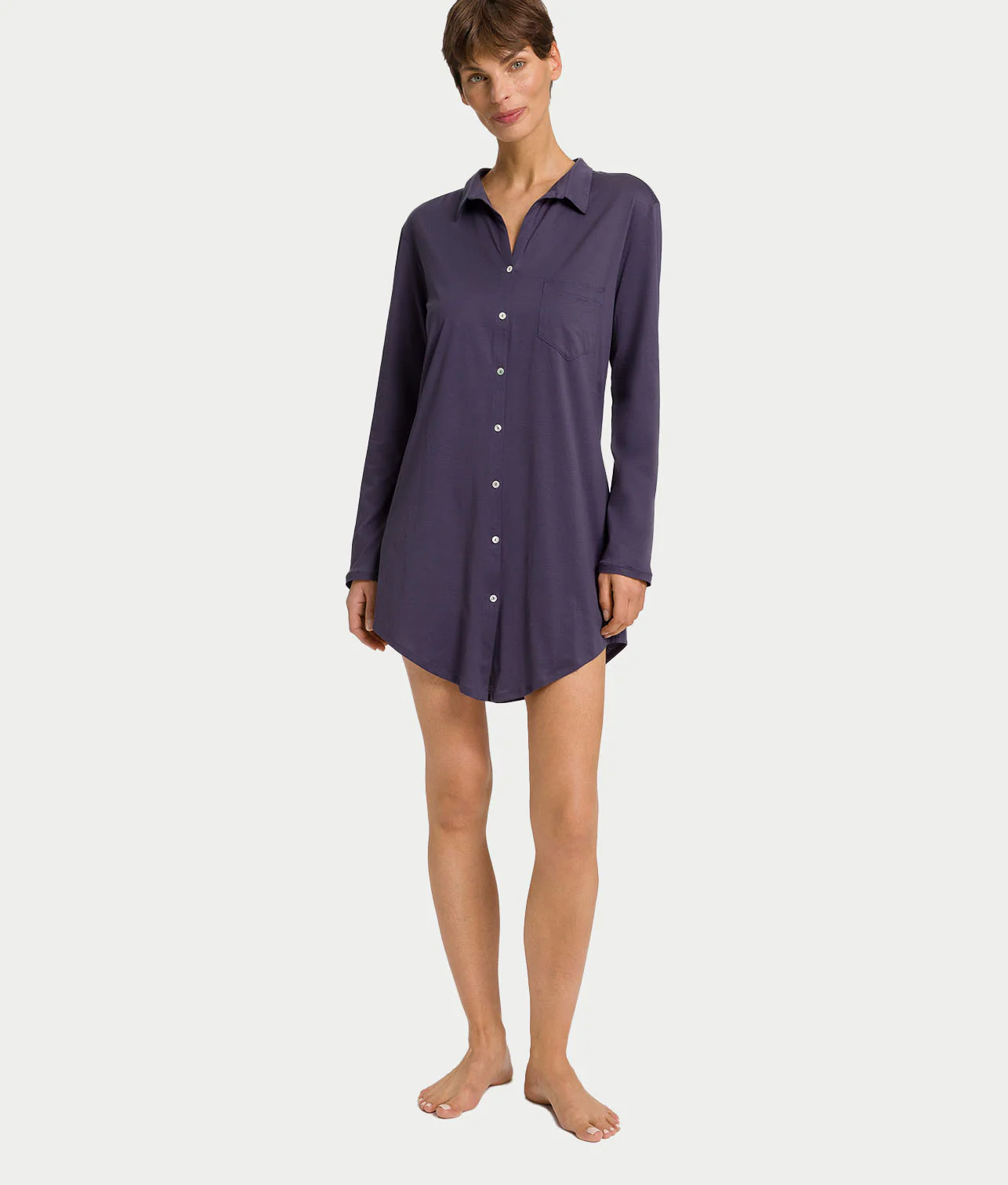 Cotton Deluxe Button-Front Sleep Shirt - Image 4