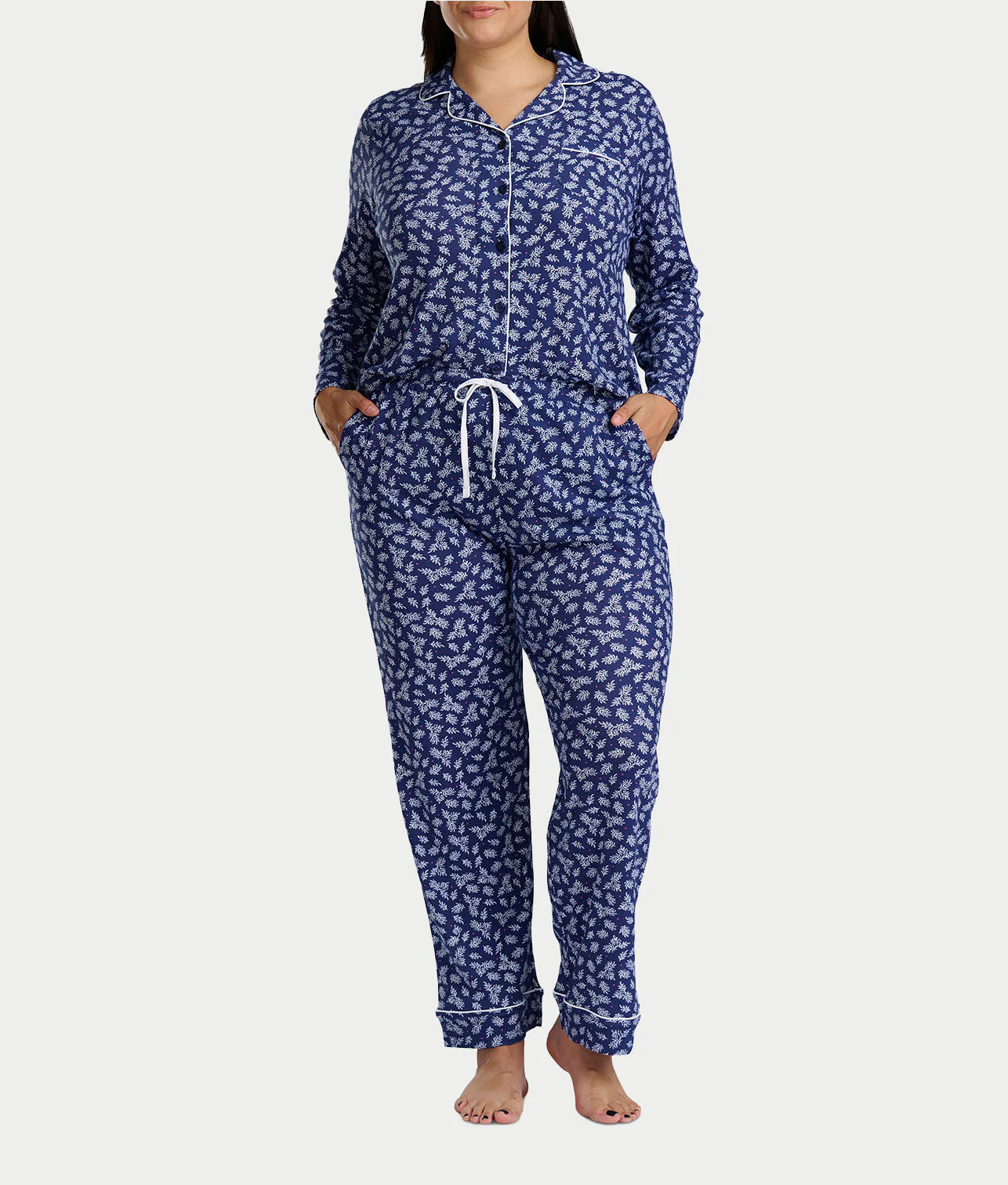 Jolly & Bright Long Sleeve Notch Pajama Set - Image 2