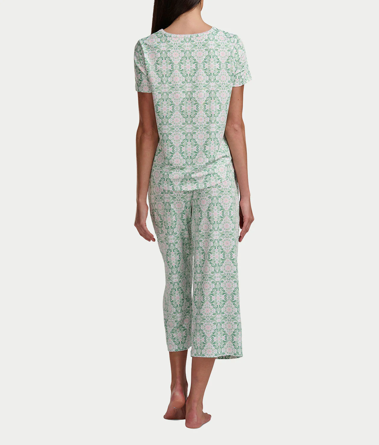 KN Cool Scoop Neck Tee Knit Capri Pajama Set - Image 2