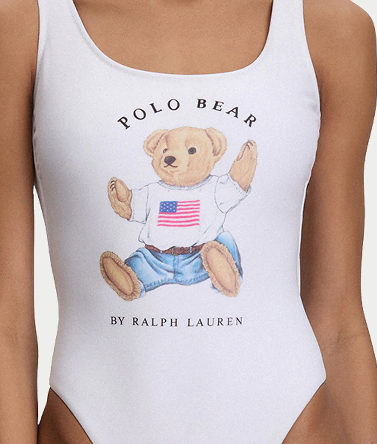 Heritage Polo Bear Terry Scoop One-Piece Swimsuit - Image 4