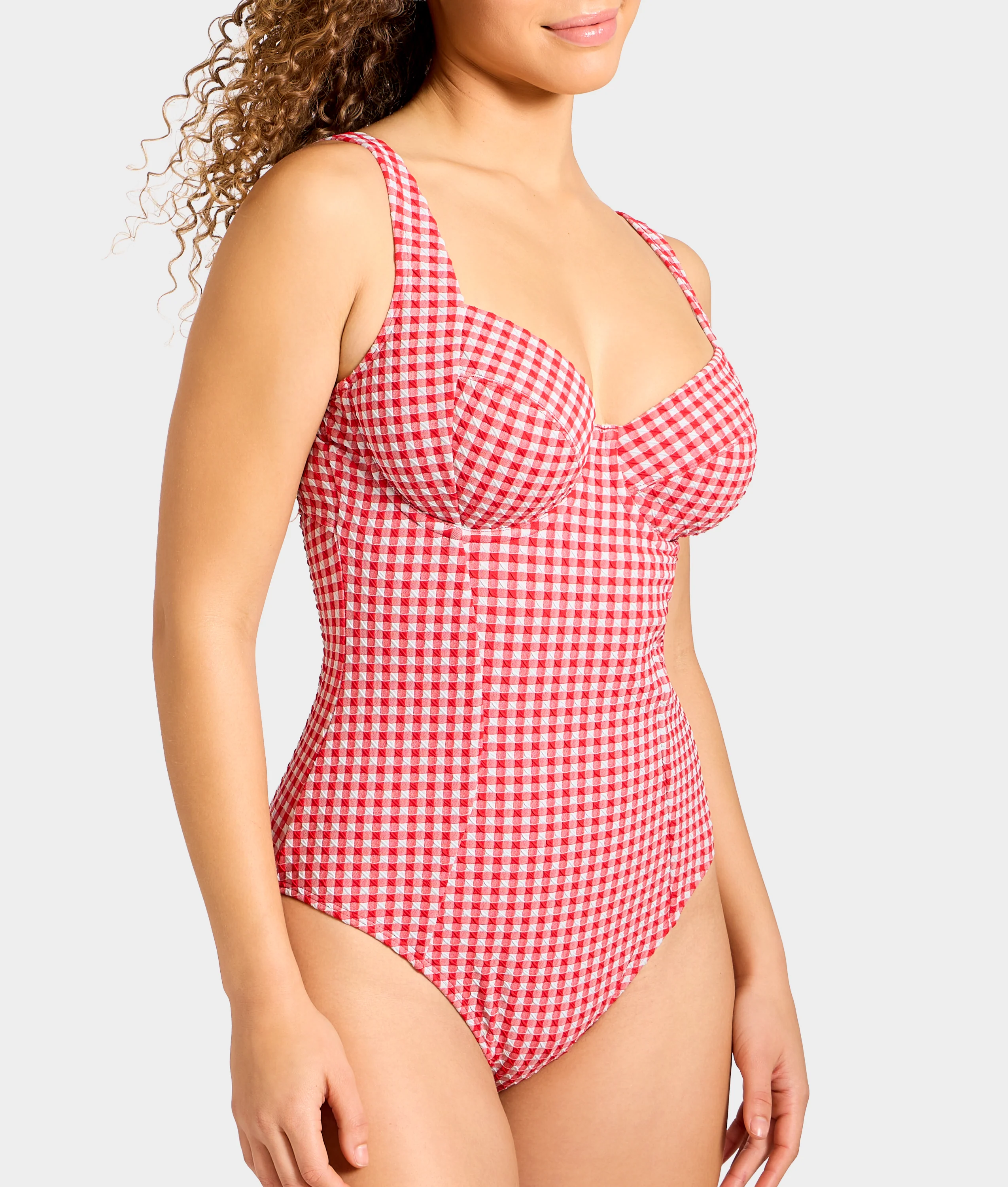 Gingham Paloma Underwire Balcony One-Piece Swimsuit - Image 3