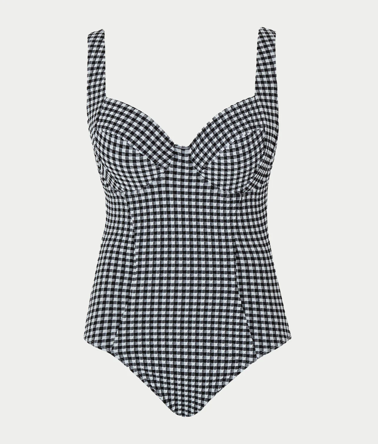 Gingham Paloma Underwire Balcony One-Piece Swimsuit - Image 8