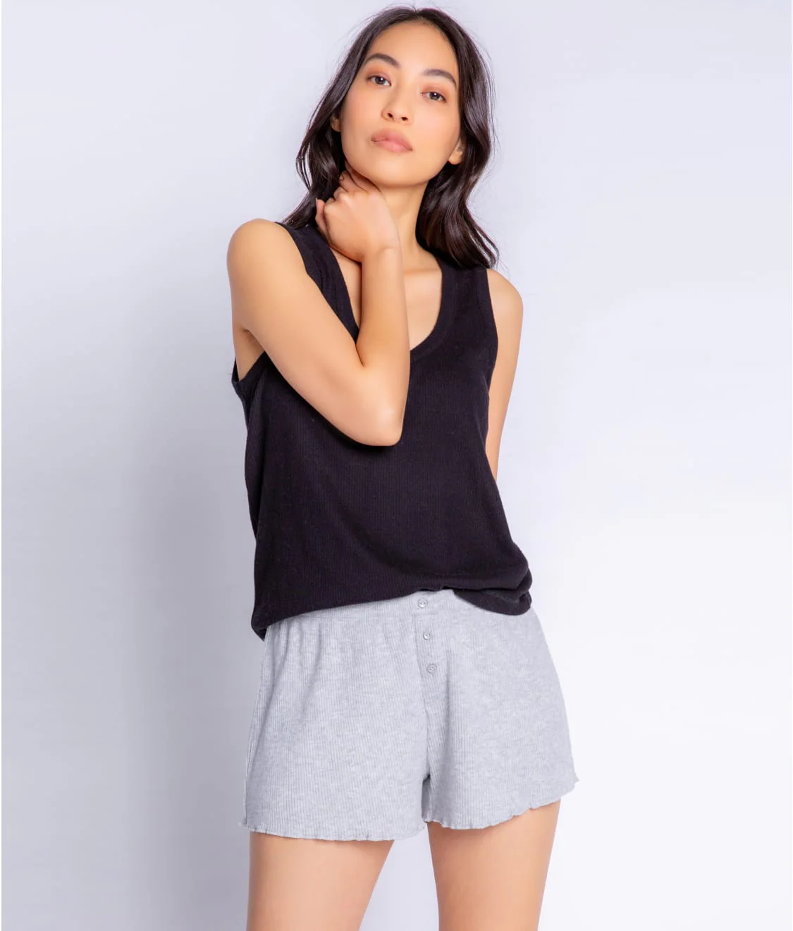 Textured Essentials Ribbed Knit Shorts - Image 2