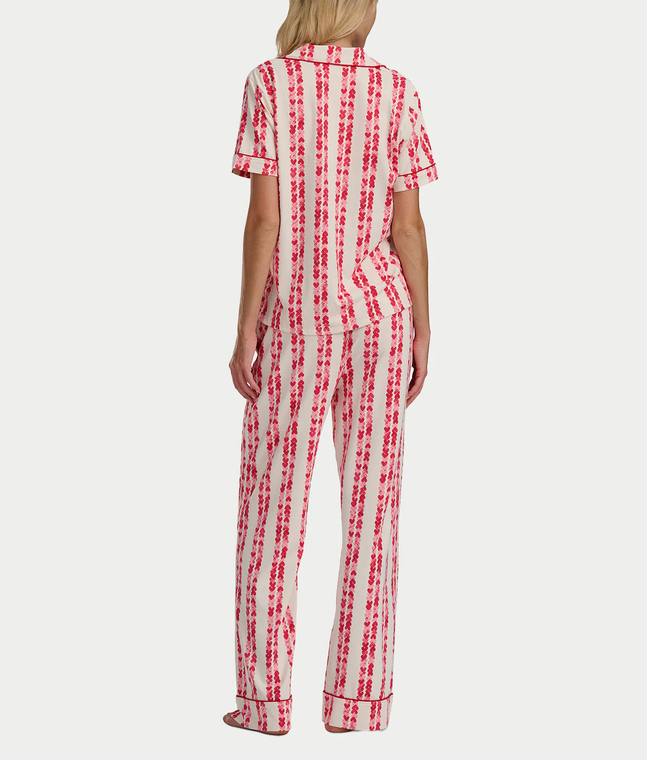 Brushed Jersey Knit Short Sleeve Top Pajama Set - Image 2