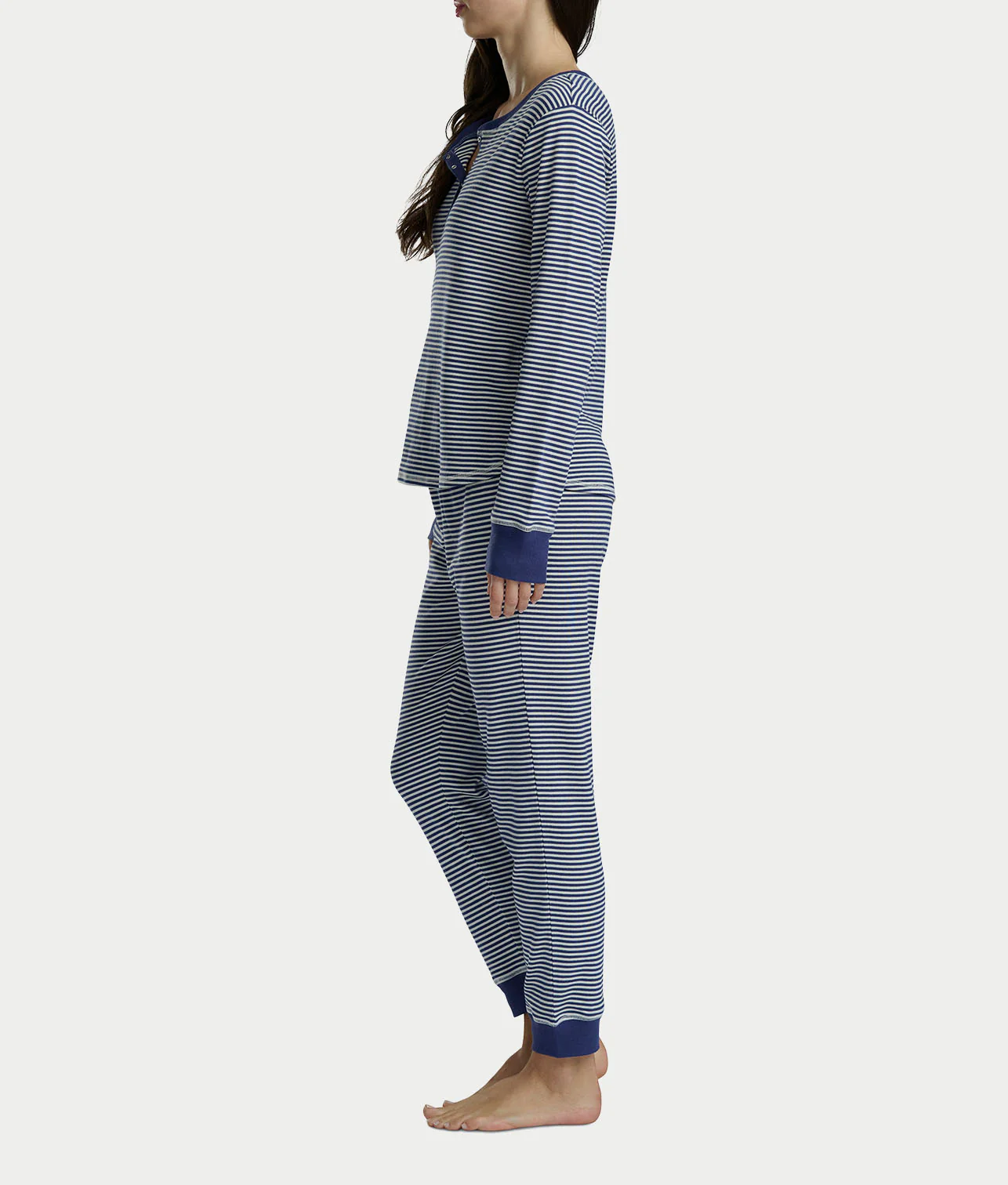 Long Sleeve Rib Henley Jogger Set - Image 8