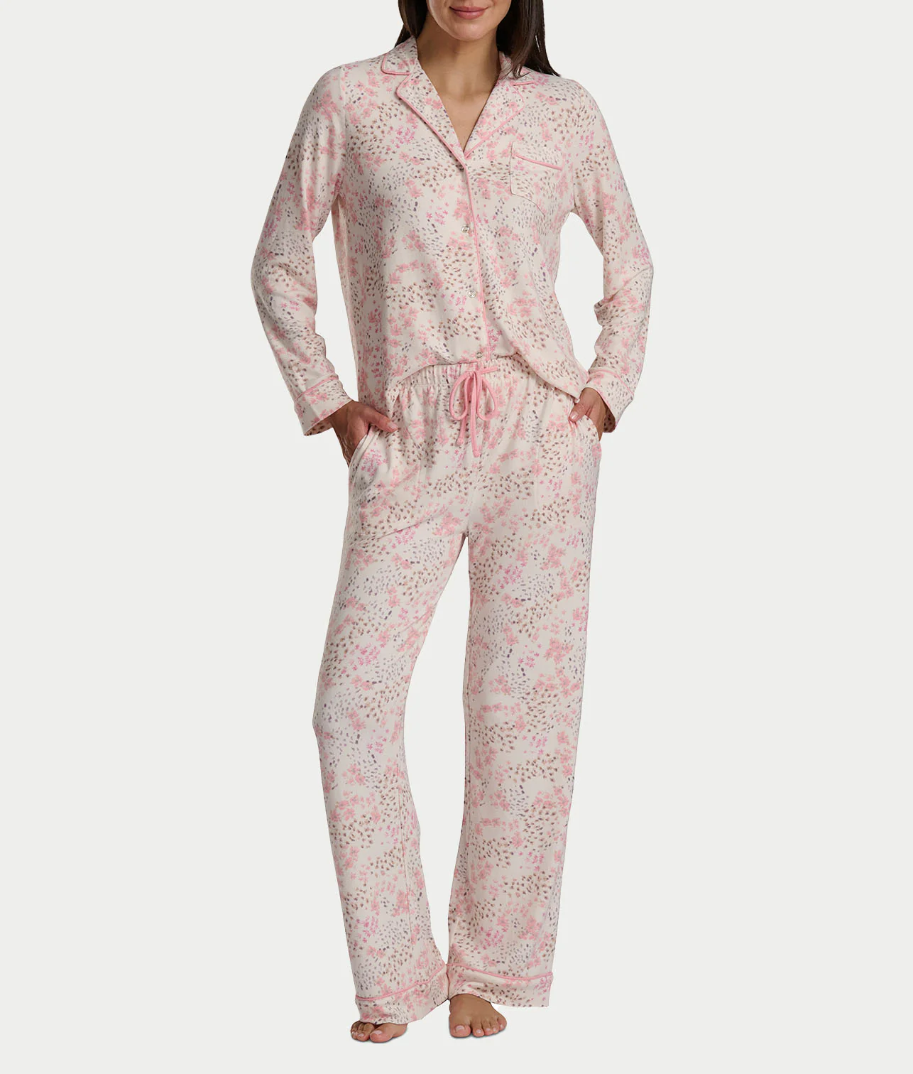 Notch Collar Woven Pajama Set - Image 23