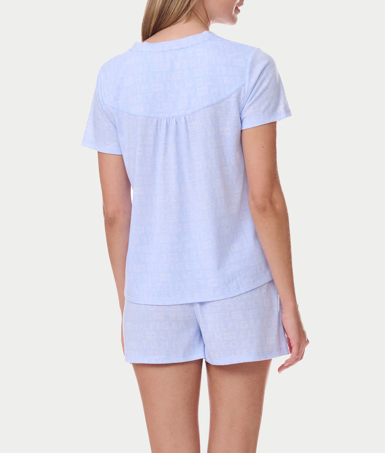 V-Neck Knit Tee & Boxer Pajama Set - Image 2