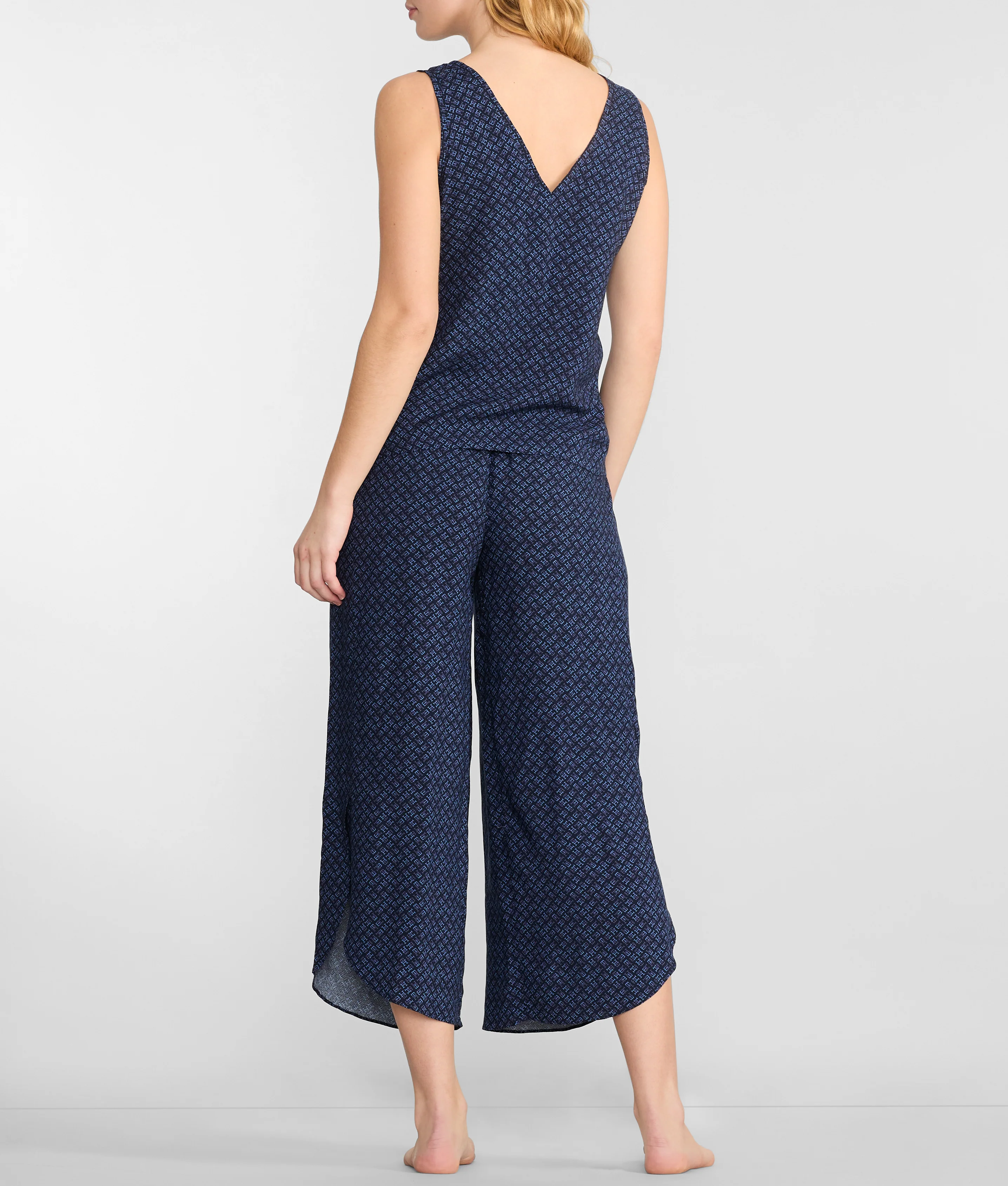 Tank & Cropped Woven Pajama Set - Image 2