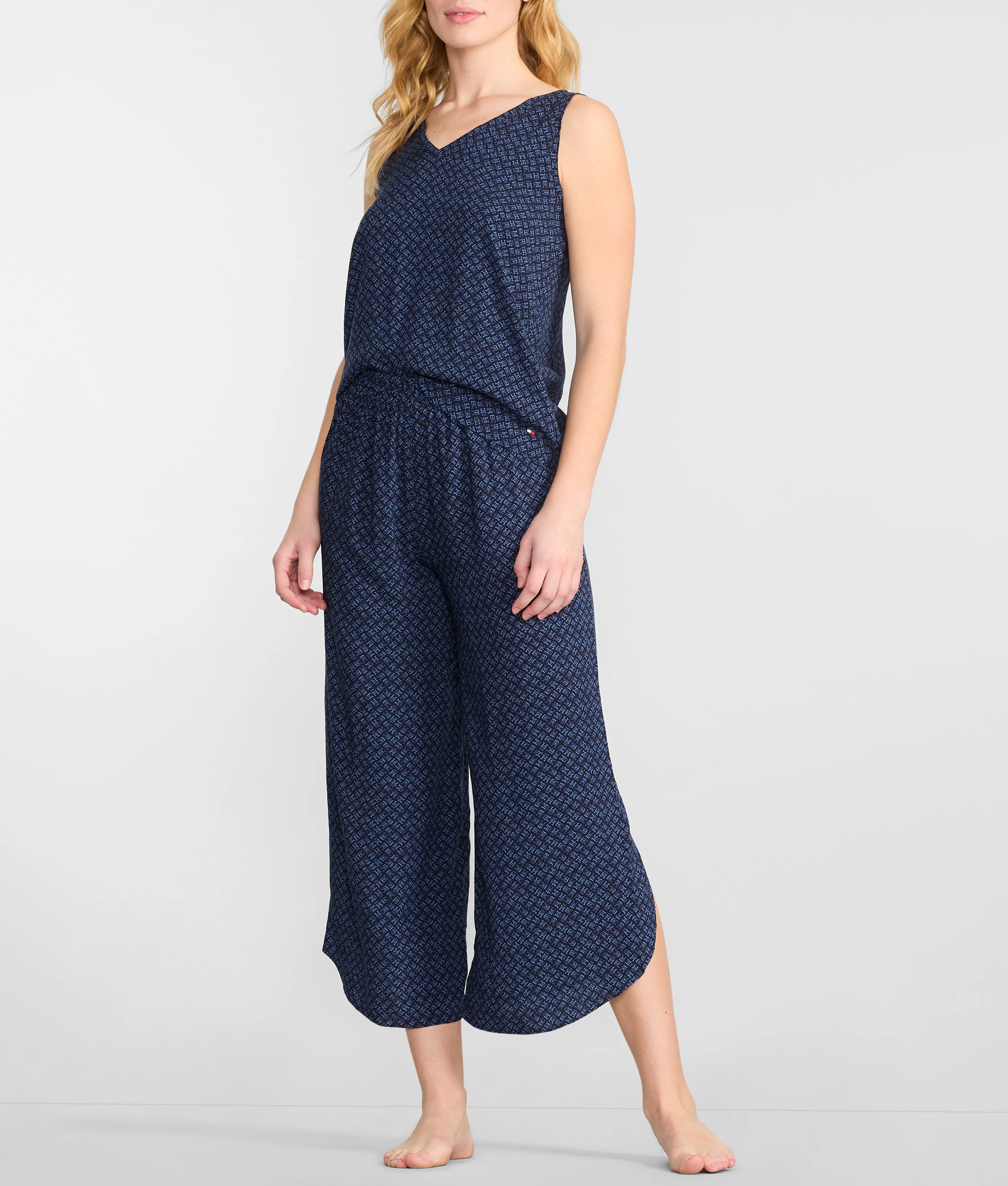 Tank & Cropped Woven Pajama Set - Image 3