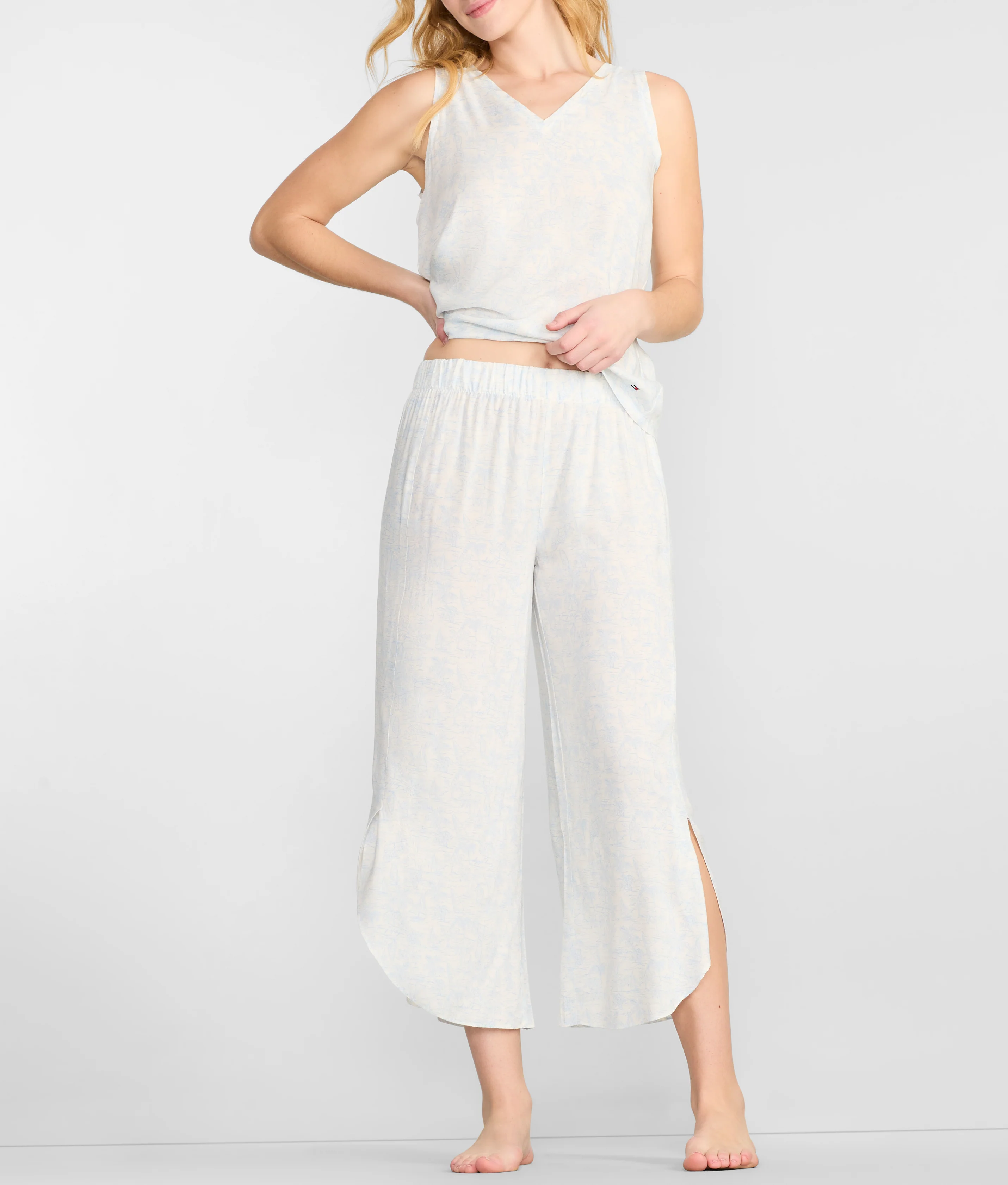Tank & Cropped Woven Pajama Set - Image 7