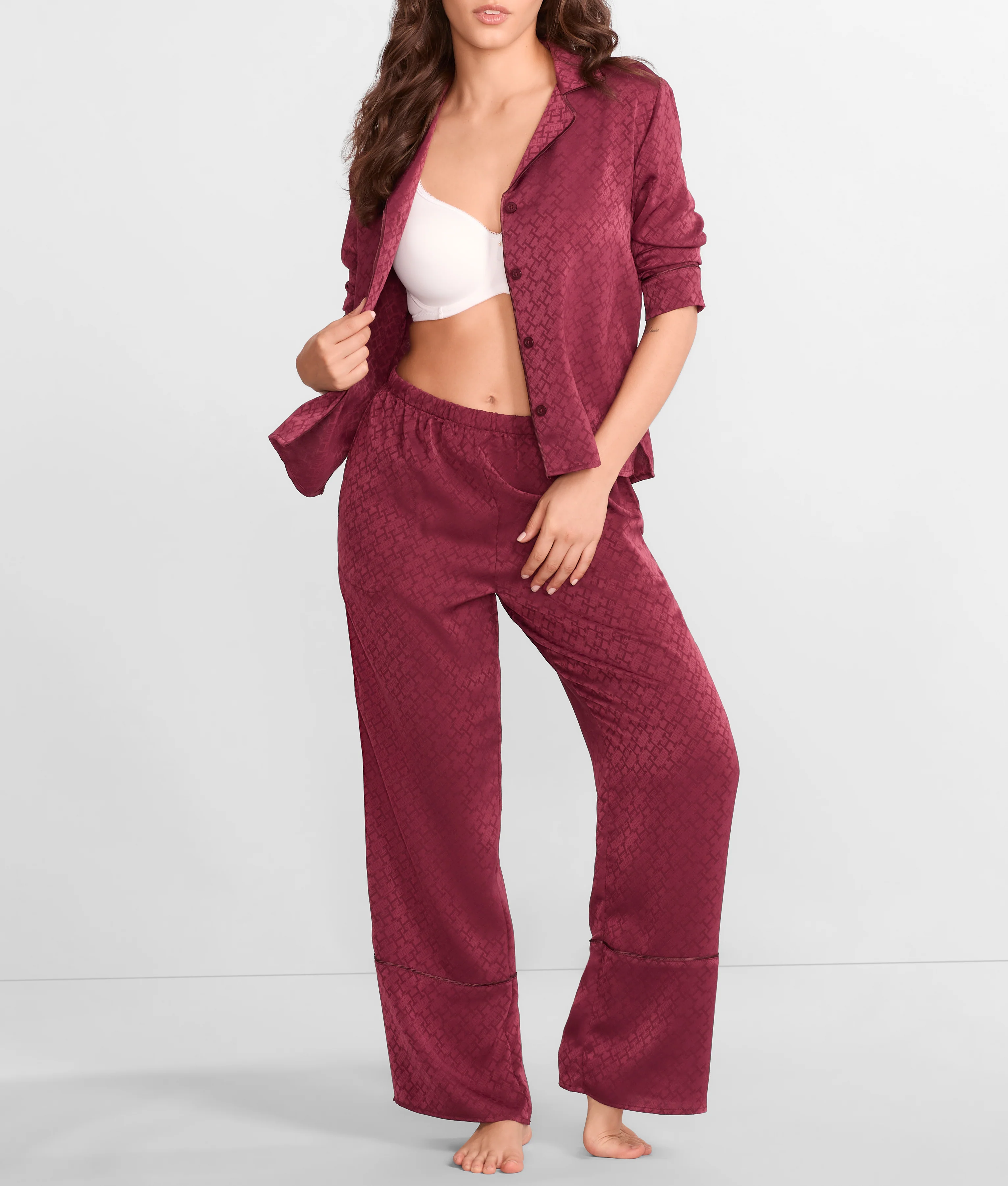 Notch Collar Woven Pajama Set - Image 11