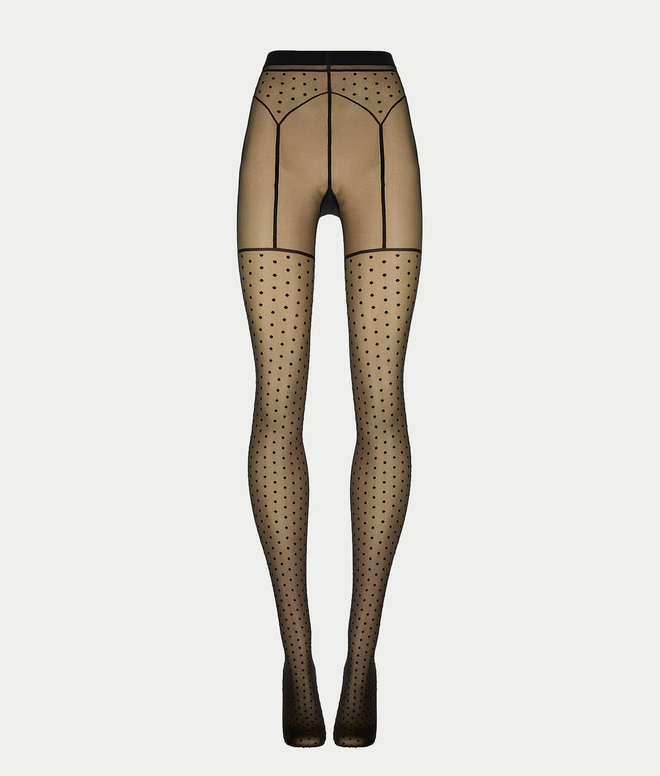 Dotted Garter Belt Tights - Image 5